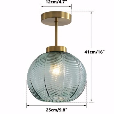Syndrax Stripe Stained Glass Globe Ceiling Light Syndrax Stripe Stained Glass Globe Ceiling Light