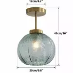 Syndrax Stripe Stained Glass Globe Ceiling Light