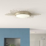 Thyron Sunburst Medallion Linear Round Ceiling Lighting