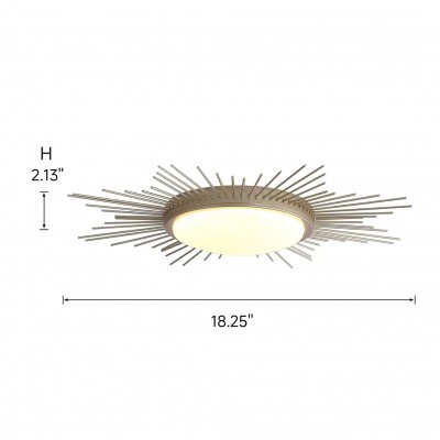 Thyron Sunburst Medallion Linear Round Ceiling Lighting