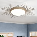 Thyron Sunburst Medallion Linear Round Ceiling Lighting