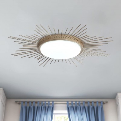 Thyron Sunburst Medallion Linear Round Ceiling Lighting
