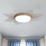 Thyron Sunburst Medallion Linear Round Ceiling Lighting
