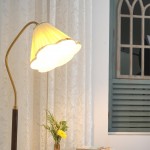 Xalon Wooden Cloth Pleated Shade Floor Lamp