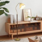 Xalon Wooden Cloth Pleated Shade Floor Lamp