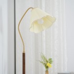 Xalon Wooden Cloth Pleated Shade Floor Lamp