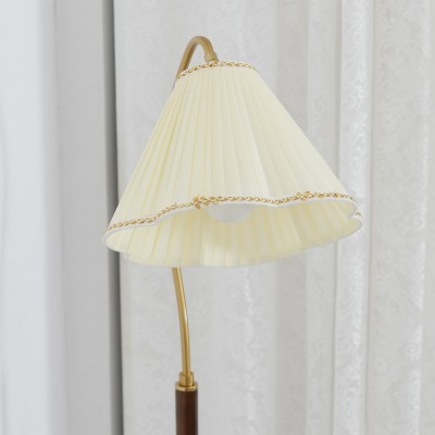 Xalon Wooden Cloth Pleated Shade Floor Lamp