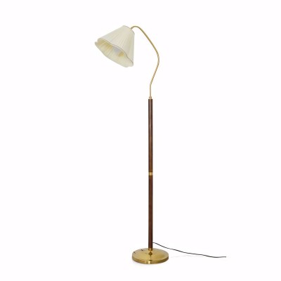 Xalon Wooden Cloth Pleated Shade Floor Lamp