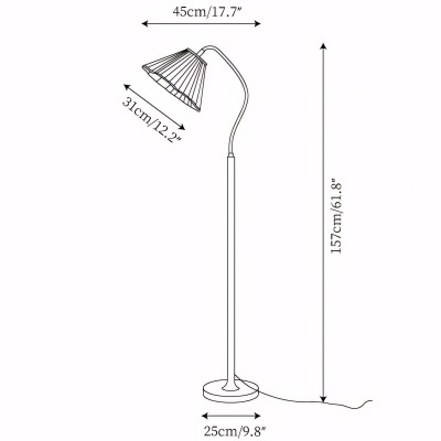 Xalon Wooden Cloth Pleated Shade Floor Lamp