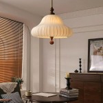 Ythar Wabi Sabi Wood Fabric Pendant Light