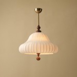 Ythar Wabi Sabi Wood Fabric Pendant Light