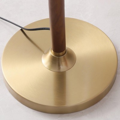 Xalon Wooden Cloth Pleated Shade Floor Lamp