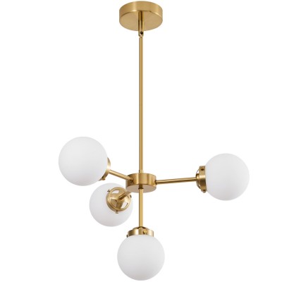 Aelithor 4 Light Opal White Glass Globe Chandelier Aelithor 4 Light Opal White Glass Globe Chandelier