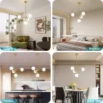 Aelithor 4 Light Opal White Glass Globe Chandelier