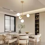 Aelithor 4 Light Opal White Glass Globe Chandelier