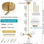 Aelithor 4 Light Opal White Glass Globe Chandelier