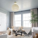 Dronor Ivory Woven Rope Globe Semi Flush Mount Light Dronor Ivory Woven Rope Globe Semi Flush Mount Light