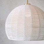 Dronor Ivory Woven Rope Globe Semi Flush Mount Light Dronor Ivory Woven Rope Globe Semi Flush Mount Light