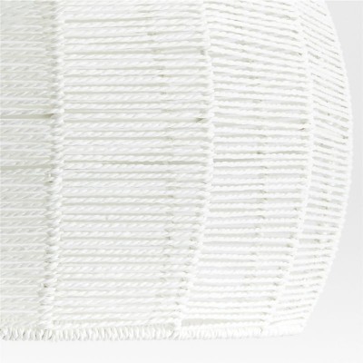 Dronor Ivory Woven Rope Globe Semi Flush Mount Light