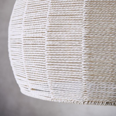 Dronor Ivory Woven Rope Globe Semi Flush Mount Light