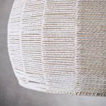 Dronor Ivory Woven Rope Globe Semi Flush Mount Light Dronor Ivory Woven Rope Globe Semi Flush Mount Light