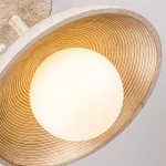 Elithor Wood Colored Bowl Metal Semi Flush Mount Light