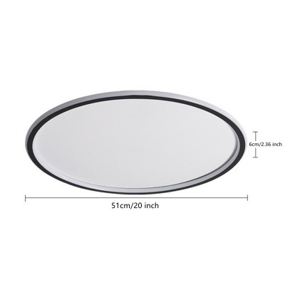 Fynar ‎Minimalist Black Round Led Thin Flush Mount Ceiling Light