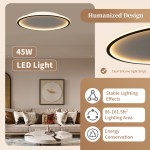 Fynar ‎Minimalist Black Round Led Thin Flush Mount Ceiling Light
