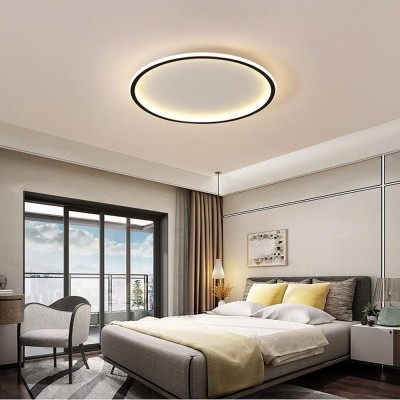 Fynar ‎Minimalist Black Round Led Thin Flush Mount Ceiling Light