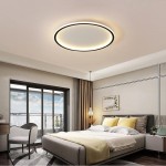 Fynar ‎Minimalist Black Round Led Thin Flush Mount Ceiling Light