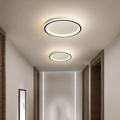 Fynar ‎Minimalist Black Round Led Thin Flush Mount Ceiling Light