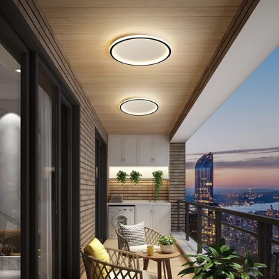 Fynar ‎Minimalist Black Round Led Thin Flush Mount Ceiling Light