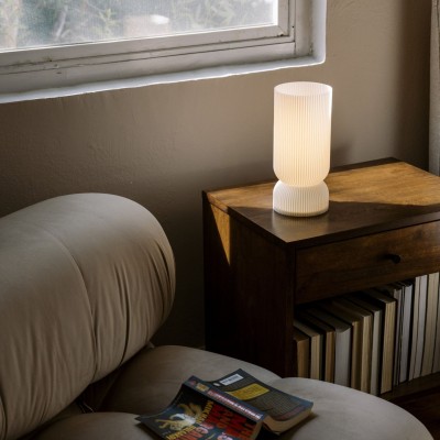 Gravix White Stripe 3D Printed Desk Lamp Gravix White Stripe 3D Printed Desk Lamp