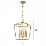 Hexon Antique Brass Gilded Iron Lantern Pendant Light
