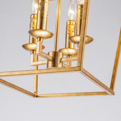 Hexon Antique Brass Gilded Iron Lantern Pendant Light Hexon Antique Brass Gilded Iron Lantern Pendant Light