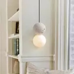 Aggiea Minimalist Yellow Travertine Frisbee Pendant Lamp