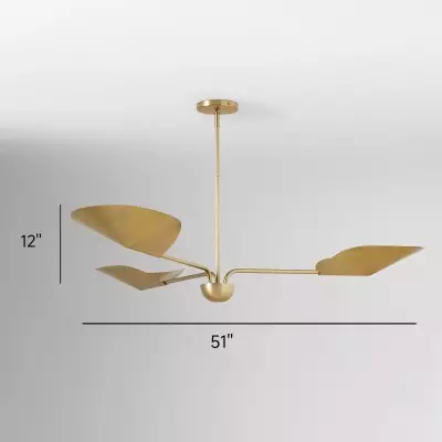 Ithrax Light Bronze Metal Lotus Leaves Chandelier