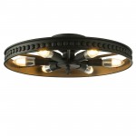 Jyrith Industrial Wrought Iron Wagon Wheel Ceiling Light