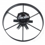 Jyrith Industrial Wrought Iron Wagon Wheel Ceiling Light