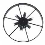 Jyrith Industrial Wrought Iron Wagon Wheel Ceiling Light