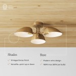 Nivor Metal 3 Arm Adjustable Shades Ceiling Light Nivor Metal 3 Arm Adjustable Shades Ceiling Light