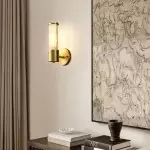 Prisha Farmhouse Gold Candle Fluted Glass Wall Sconces