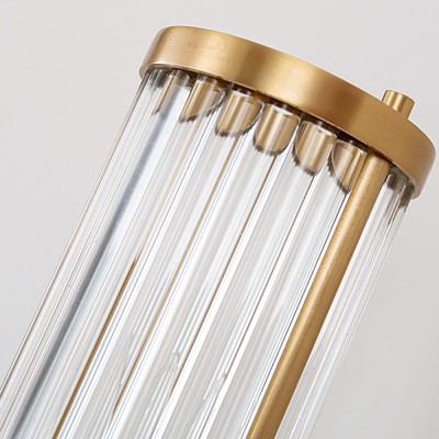 Prisha Farmhouse Gold Candle Fluted Glass Wall Sconces Prisha Farmhouse Gold Candle Fluted Glass Wall Sconces