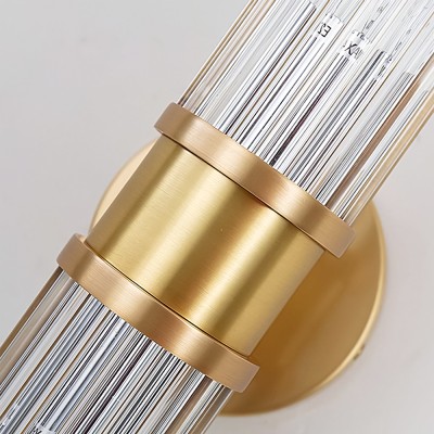 Prisha Farmhouse Gold Candle Fluted Glass Wall Sconces Prisha Farmhouse Gold Candle Fluted Glass Wall Sconces