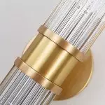 Prisha Farmhouse Gold Candle Fluted Glass Wall Sconces