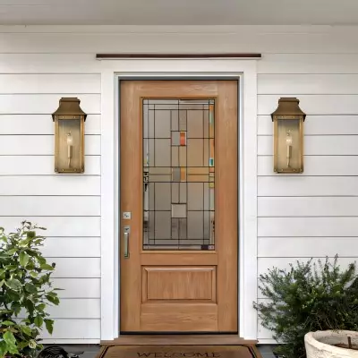 Montague Vintage Brass Outdoor Waterproof Wall Mounted Lantern Sconce