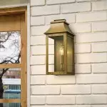 Montague Vintage Brass Outdoor Waterproof Wall Mounted Lantern Sconce