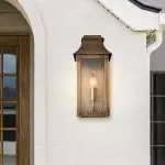 Montague Vintage Brass Outdoor Waterproof Wall Mounted Lantern Sconce