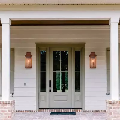 Montague Vintage Brass Outdoor Waterproof Wall Mounted Lantern Sconce