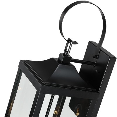 Phelon Large Black Metal Lantern Outdoor Wall Sconce Phelon Large Black Metal Lantern Outdoor Wall Sconce